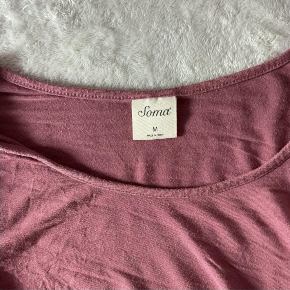 Soma Pajama Set Lace Trim Long Sleeve Top Pants Loungewear Medium - Picture 2 of 4